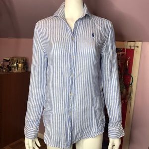 Polo Ralph Lauren Linen Sports Button Up Top